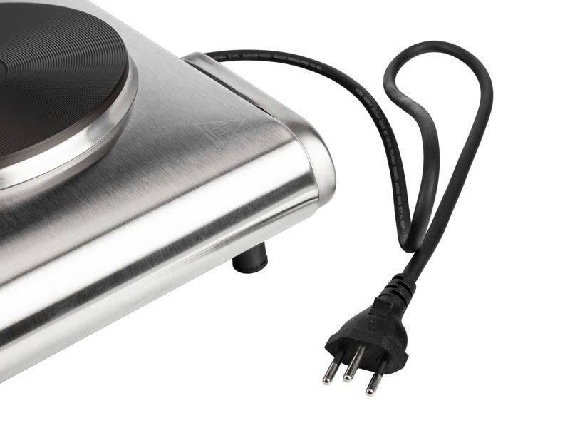 FURBER Doppelkochplatte Silber, 1500 W / 1000 W Mobiles Kochfeld