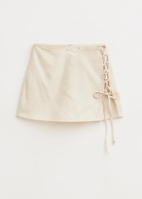 Skort met strik detail zand (ZND.L)