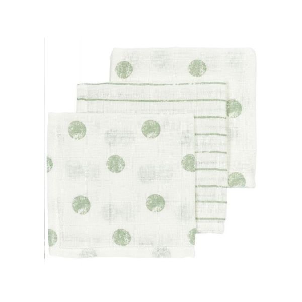 Meyco Monddoekjes - 3 Stuks - Dot Stripe - Sand