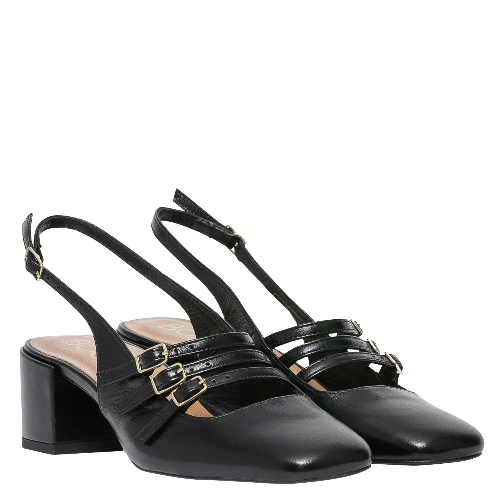 DEMI - Babies en cuir lisse | Noir
