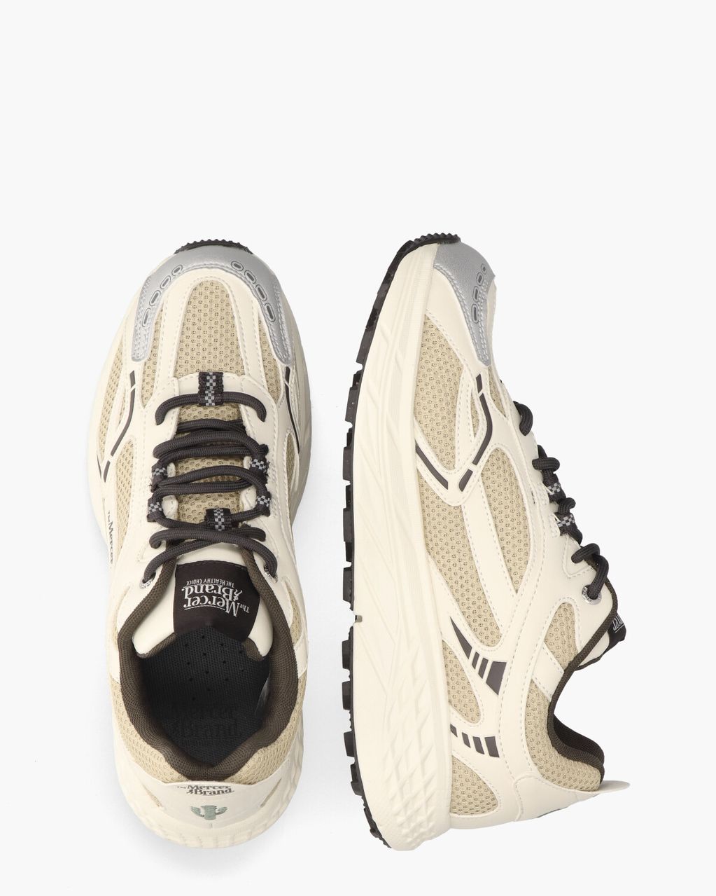 Mercer Amsterdam The Re-Run MAX Cactus Beige/Off-White Herensneakers