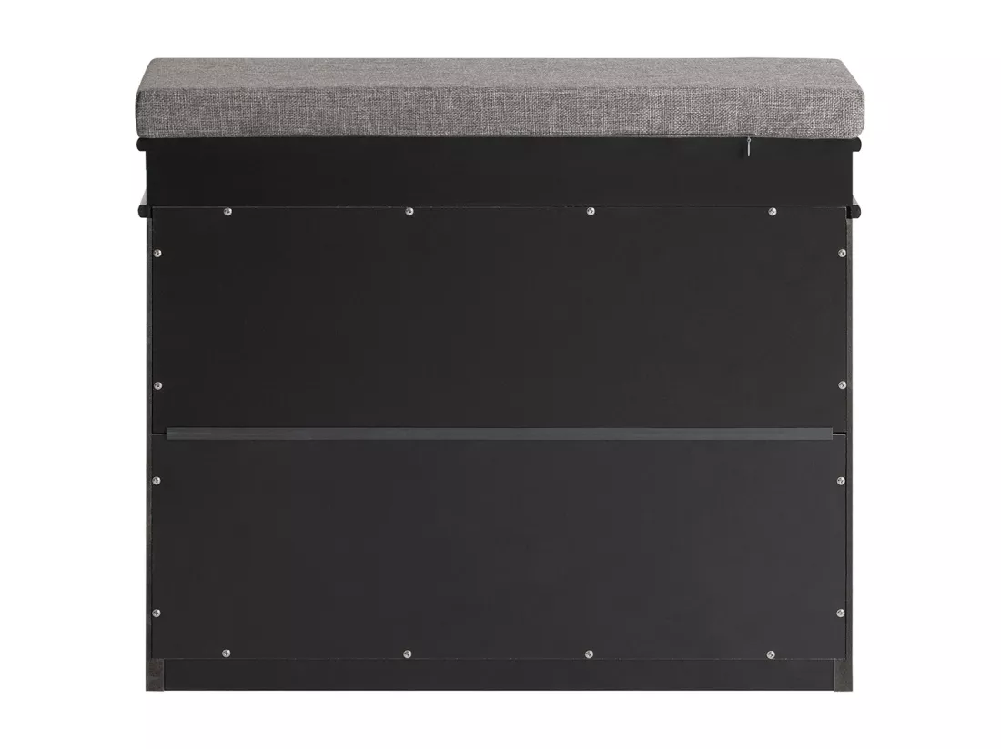 Banc à Chaussures Meuble à Chaussures avec Assise Coussin Rembourré et Abattant, FSR82-K-SCH