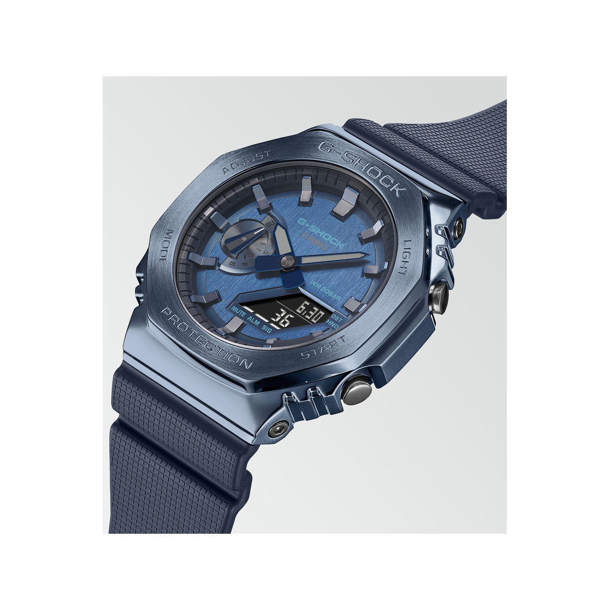 Montre G-SHOCK homme acier bracelet résine bleue