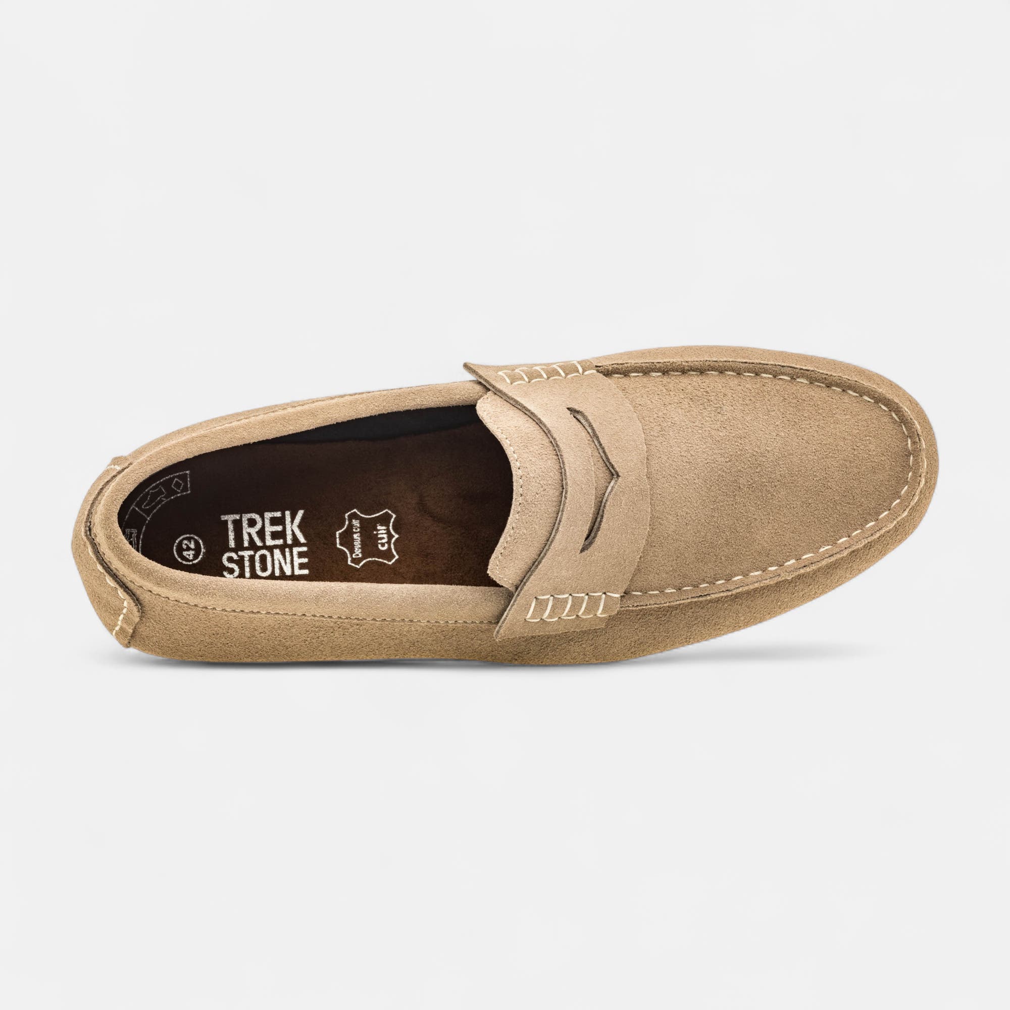 Mocassins Homme en cuir taupe