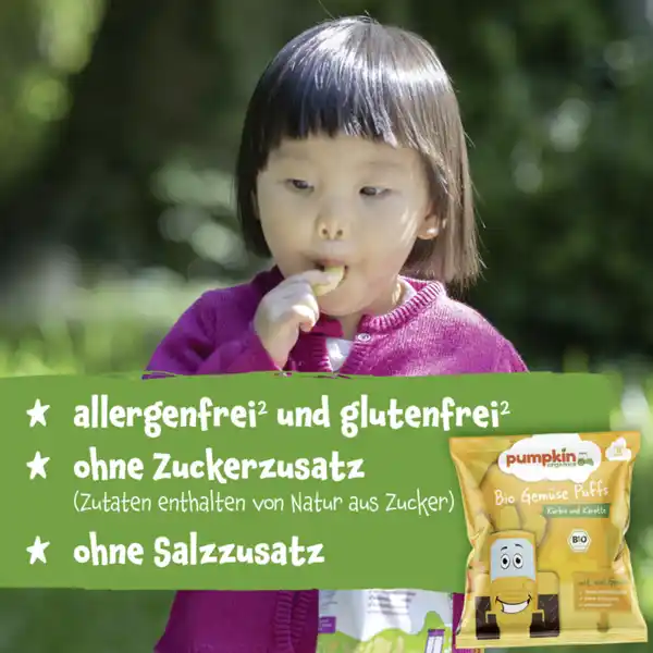 Bio Gemüse Puffs mit Kürbis & Karotte