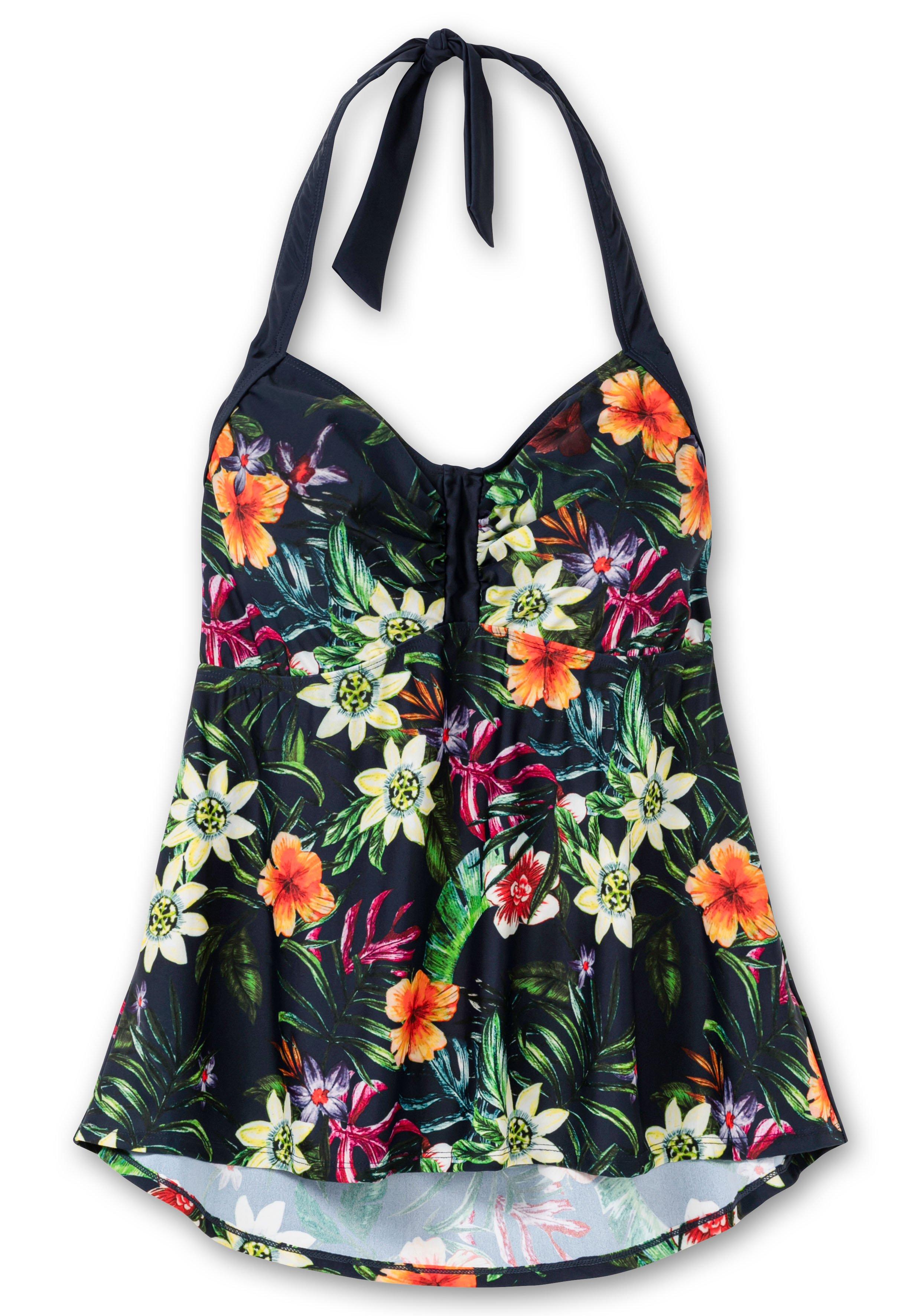 Tankini-Top mit  Blumenprint und Neckholderträgern