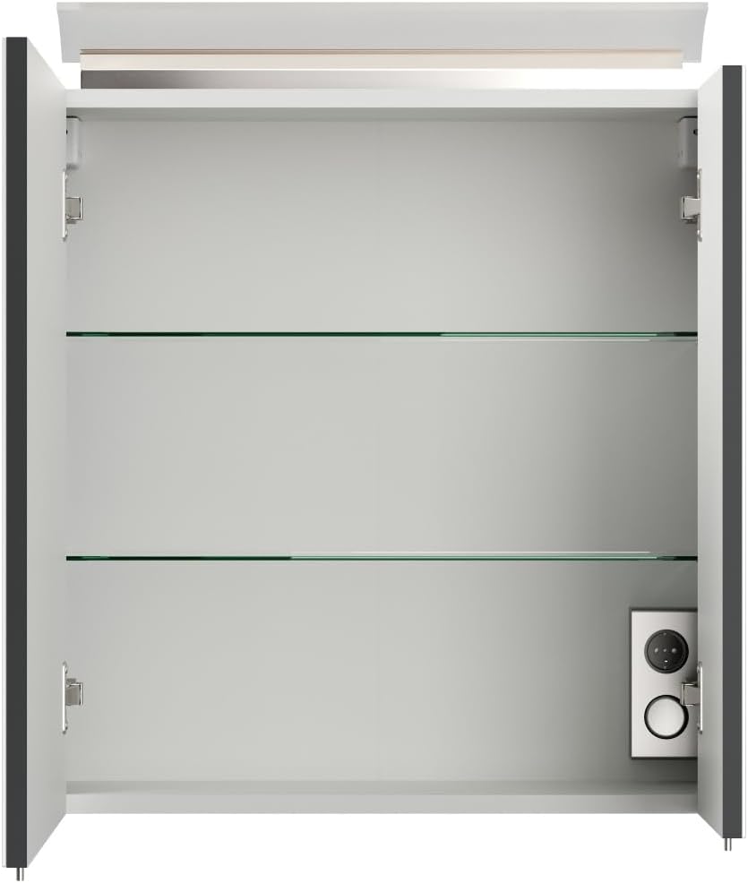 Magnolia Home Badmöbelset Taifun 60cm 4tlg mit Spiegelschrank & 2X Seitenschrank