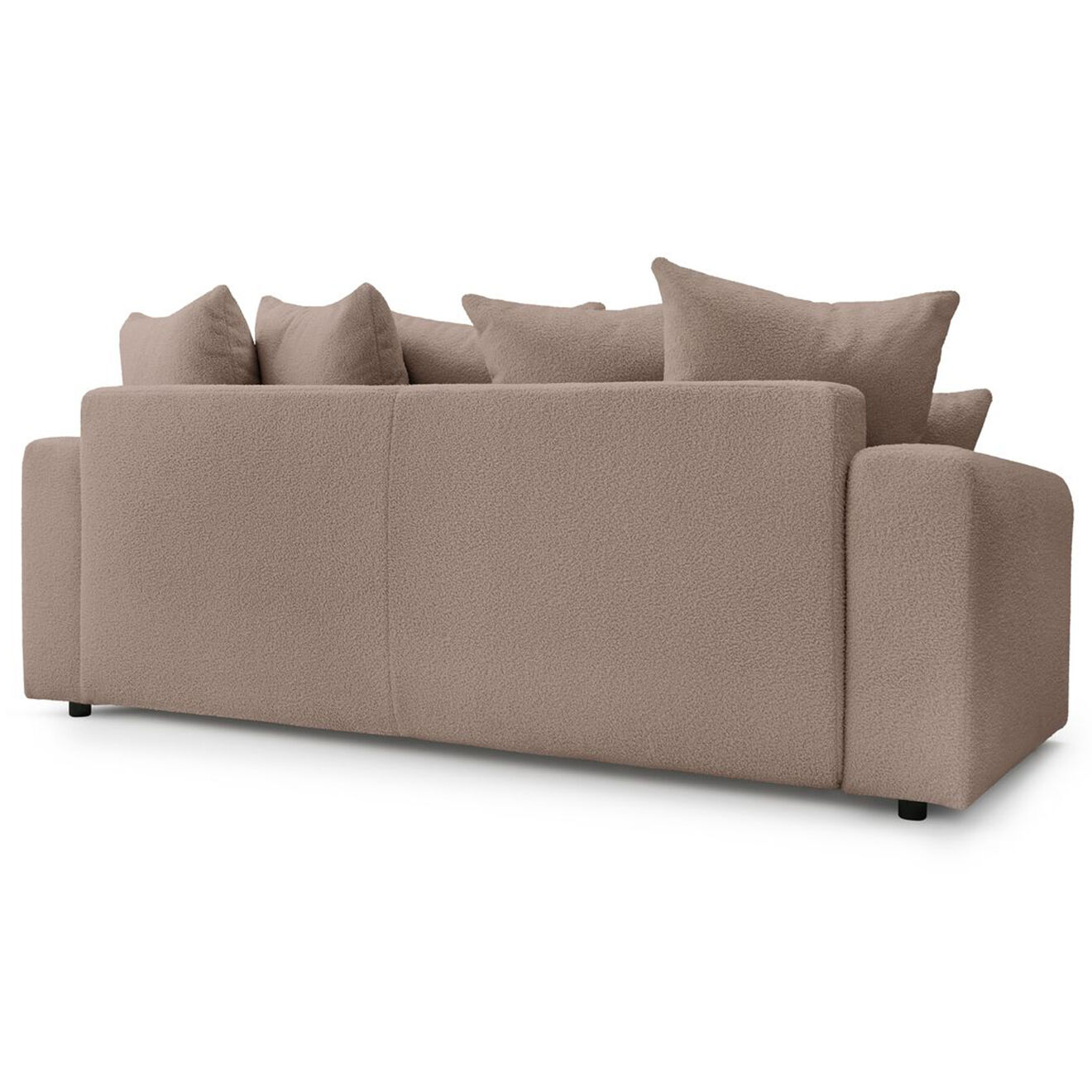 Bobochic Canapé 3 places convertible velours bouclette Envy marron - 245x102x88 cm