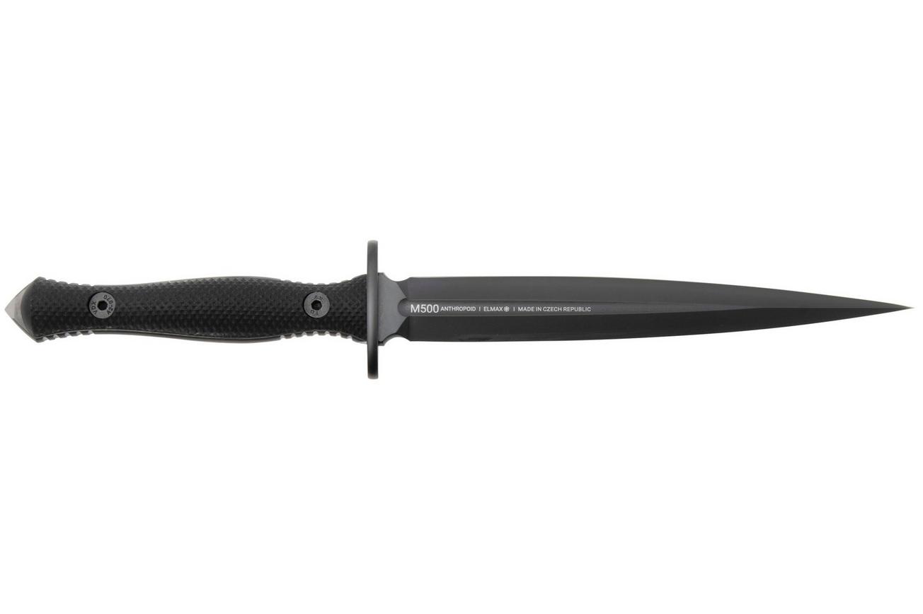 ANV M500 Anthropoid DLC Elmax, Black Handle, M500-001, Black Kydex Sheath, dolkmes