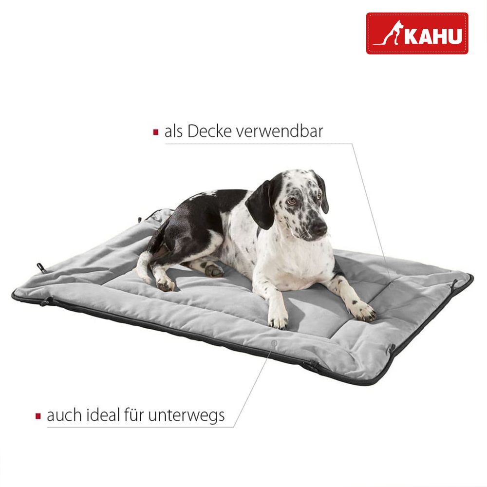 KAHU® Hundebett I Hundedecke I für Hunde und Katzen I 2 in 1 Funktion I Beidseitig verwendbar I Ökotex zertifiziert I Pflegeleicht und Waschbar I 65 x 100 cm