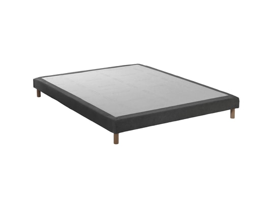 SOURCE DE REVES - Sommier 140 x 200 Sommier tapissier anthracite chenille bouclettes 140x200