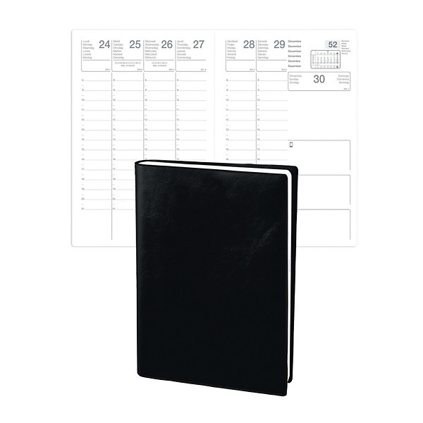 Agenda semainier de poche Pluton ML SELECTION - 9 x 12,5cm - Noir - 2026