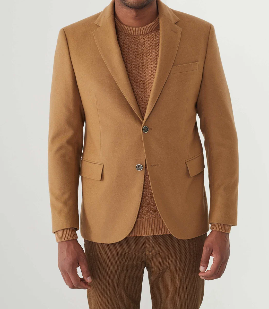 Veste casual avec cachemire camel 