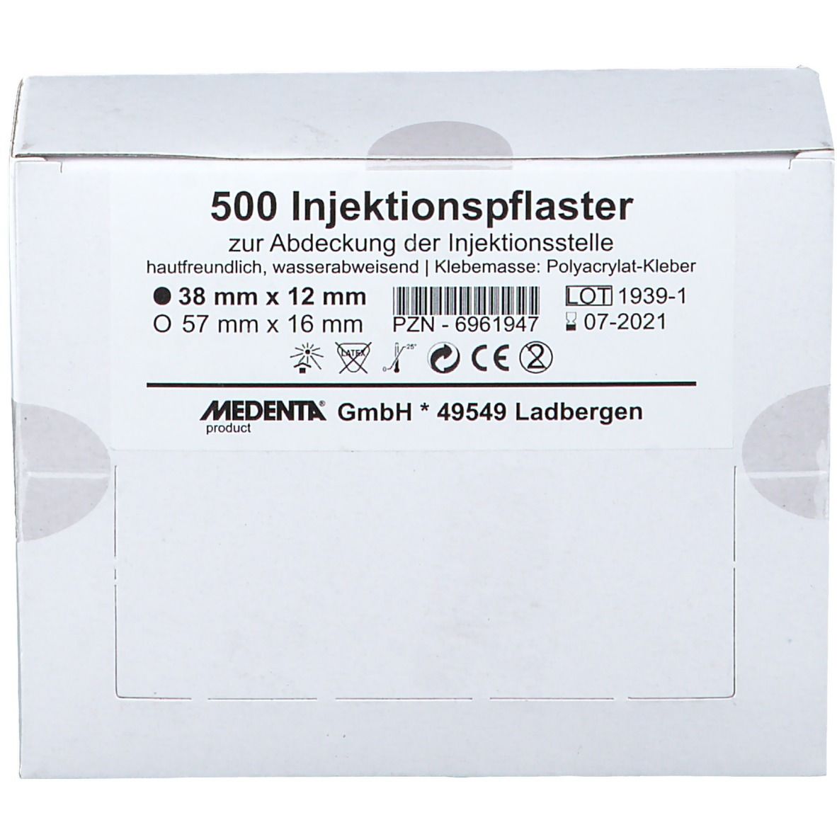 Injektionspflaster 38 mm x 12 mm