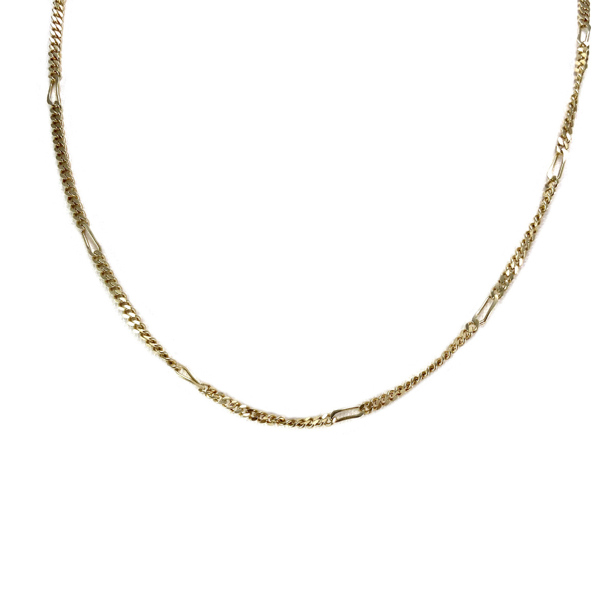 Collier d'occasion or 585 jaune maille gourmette 47 cm