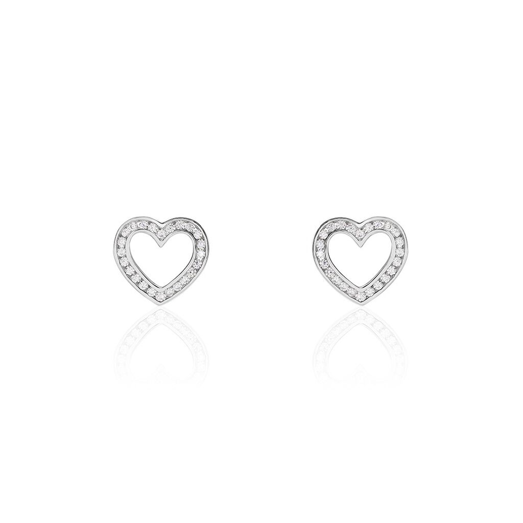 Boucles D'oreilles Puces Quintin Argent Blanc Oxyde De Zirconium