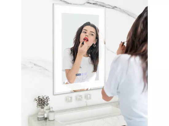 Miroir Salle de Bain LED à 3 Couleurs & Luminosité Réglable, 70 x 50 cm