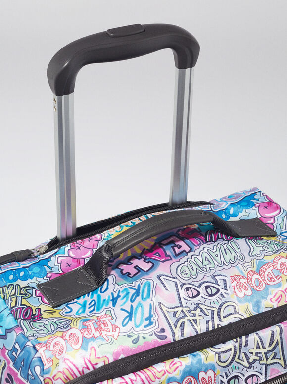 Mala de viagem de nylon estampada - Azul