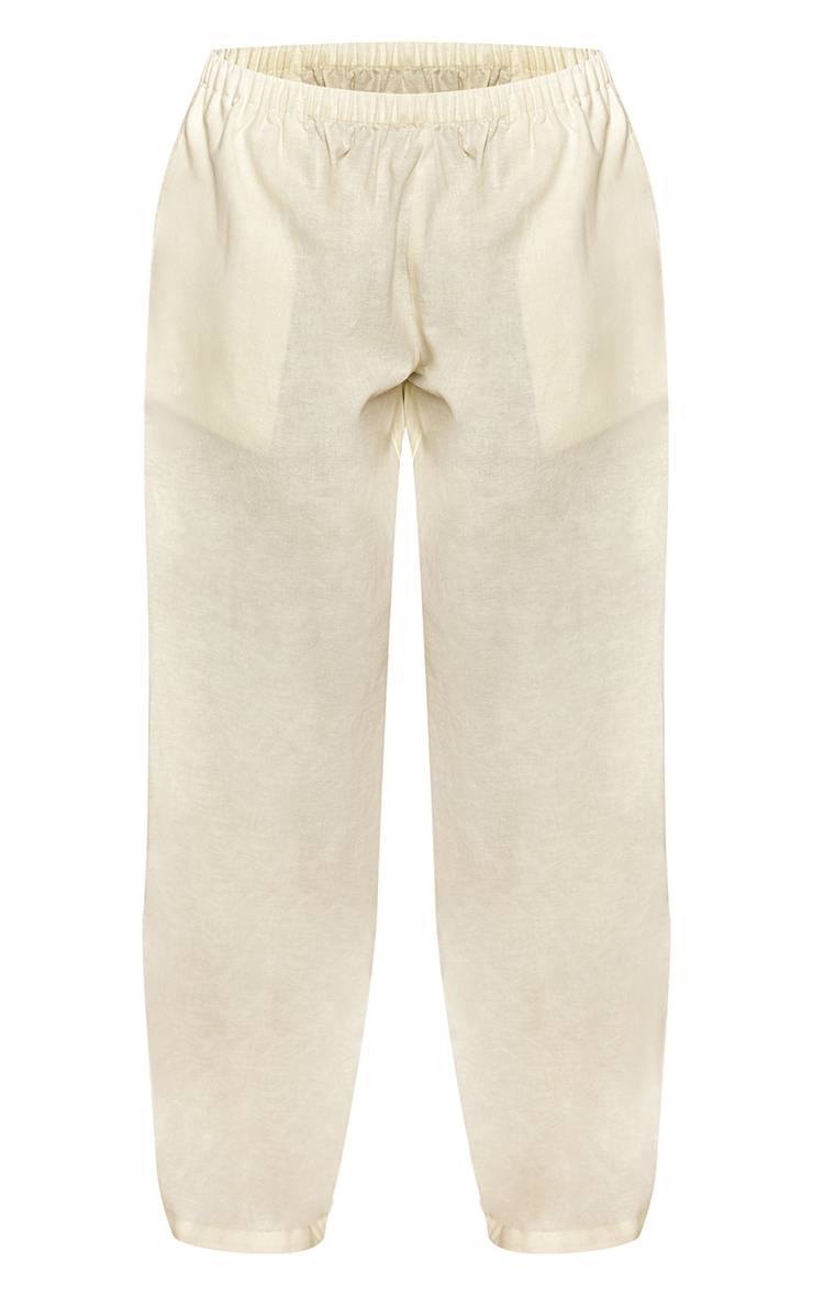 Citron Pantalon Taille Froncée En Lin Ensemble Coordonné