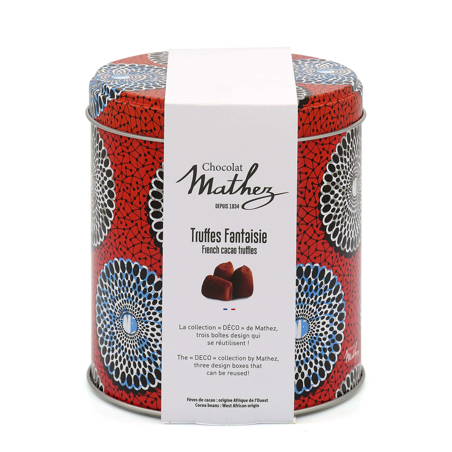 Truffes fantaisie aux écorces d'orange confites - Boîte en métal déco