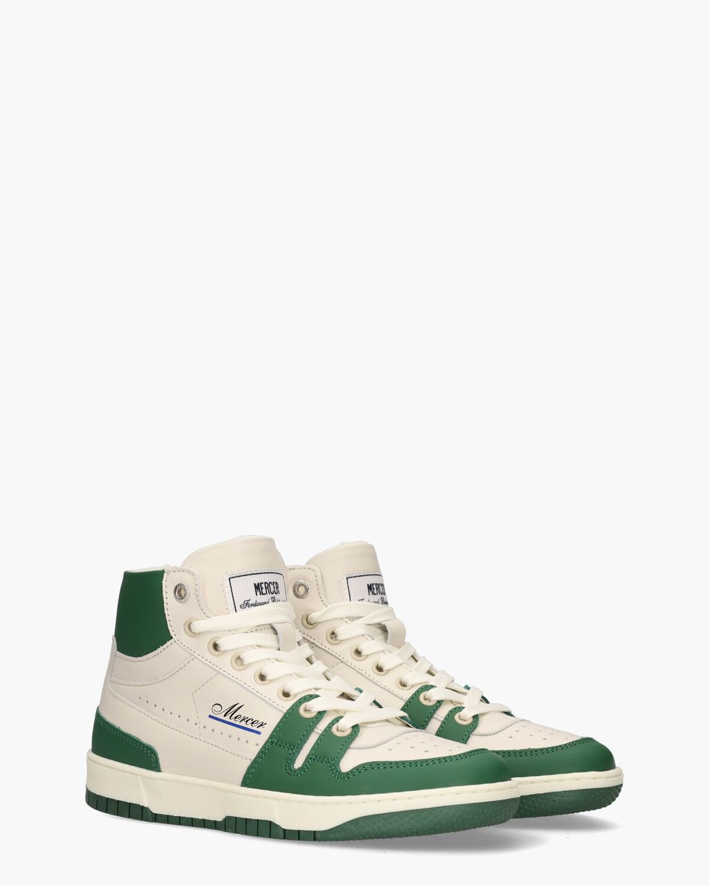 Mercer Amsterdam The Brooklyn High Off-White/Groen Damessneakers