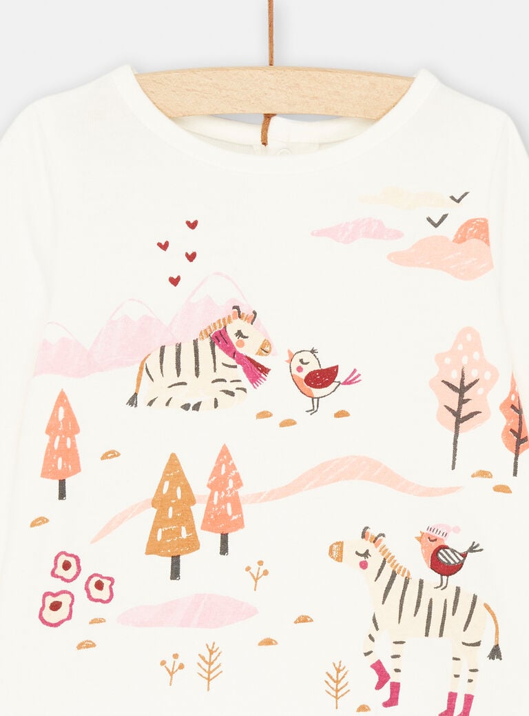 T-shirt blanc à motif nature