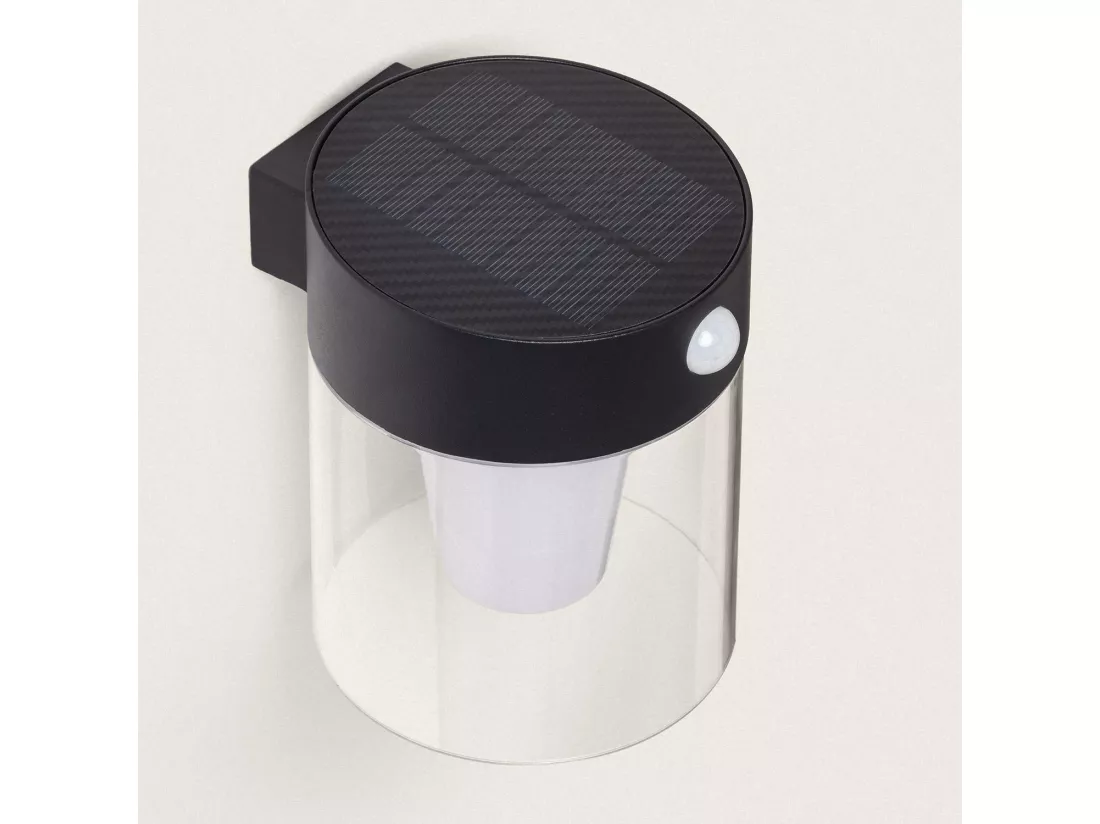 Applique Murale Extérieure Solaire LED 1,5W Aluminium avec Détecteur de Mouvement Efren Noir