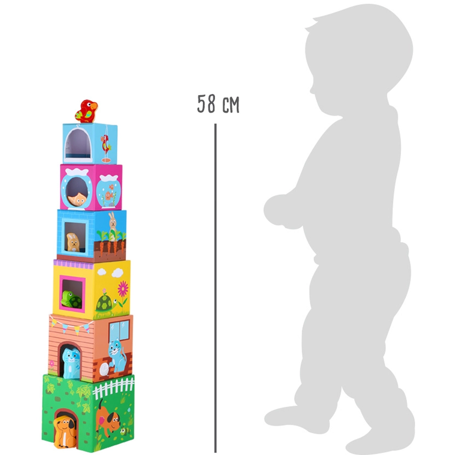 small foot® Stapelwürfel mit Figuren Haustiere