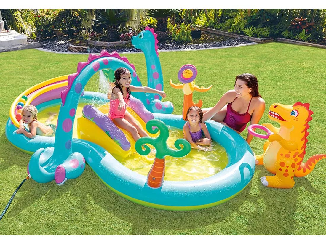Aire de jeu aquatique gonflable Dinoland 333 x 229 x 112 Intex