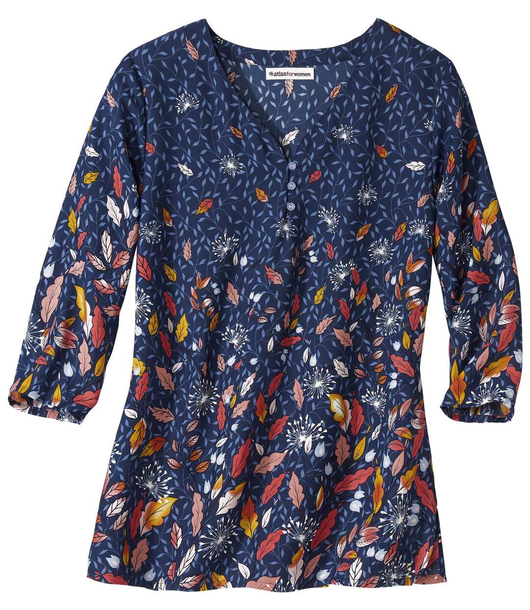 Blouse en Crêpe Imprimé Feuillages
