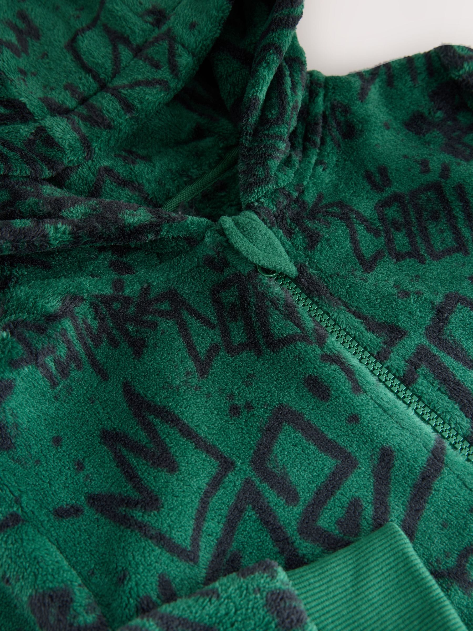 Groen met doodshoofd - Fleece onesie (3-16 jr)