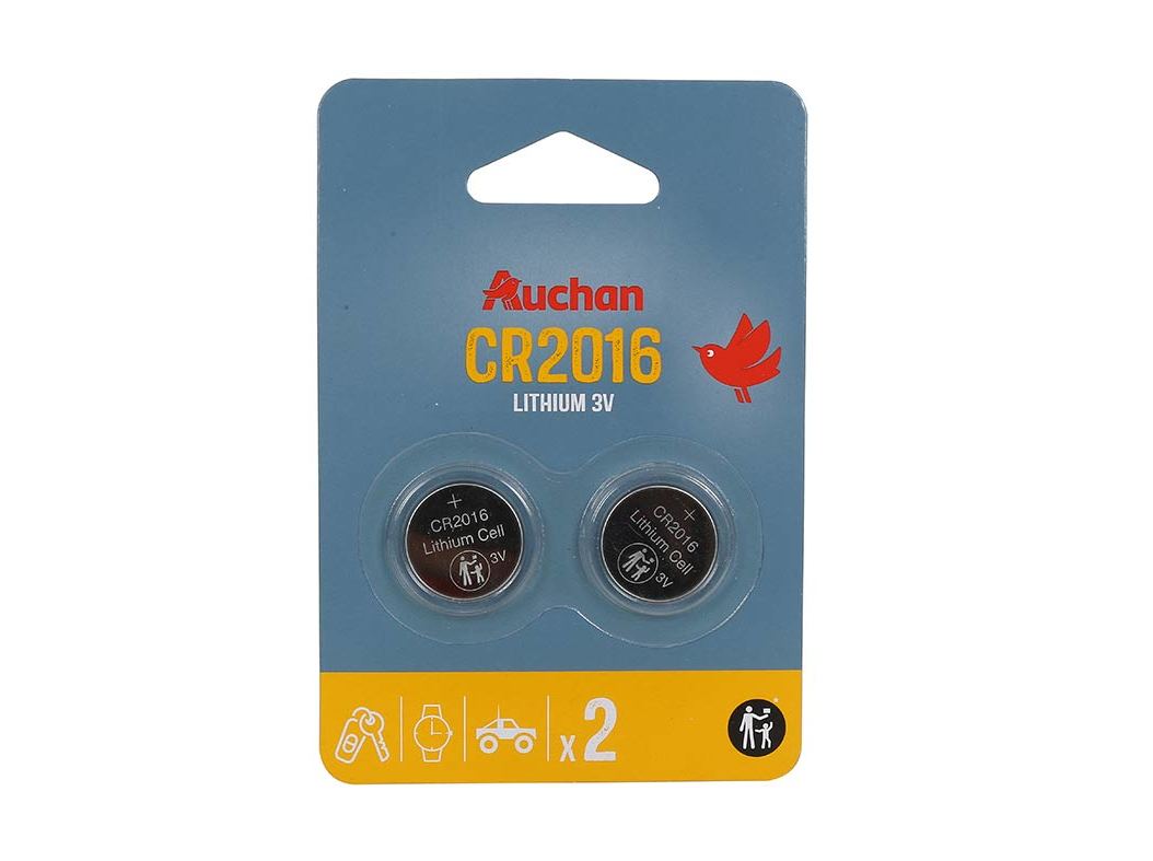 PACK 2 PILHAS LITIUM AUCHAN STANDARD CR2016
