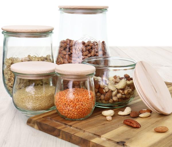 WECK® Sturzglas, inkl. Holzdeckel und