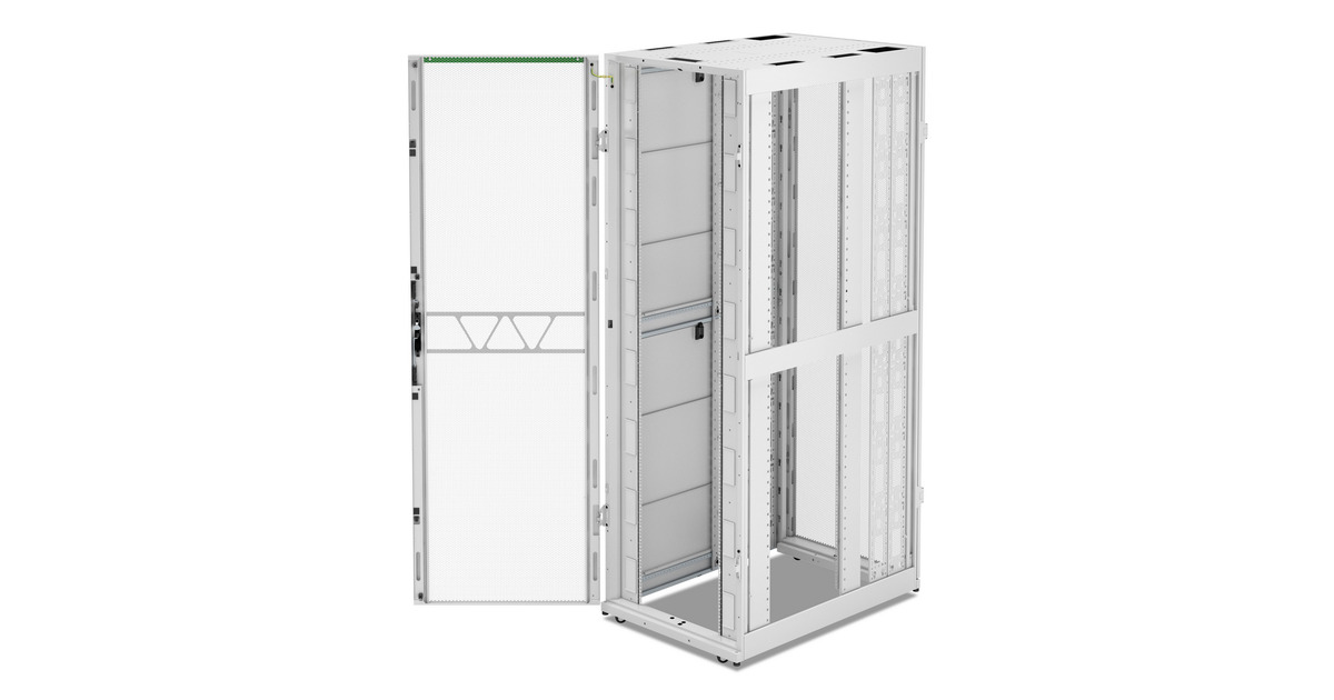 APCNetShelter SX AR3388W2, Gen 2, 52U server rack  (Wit/groen, 2436H x 800B x 1200D mm, met zijkanten)