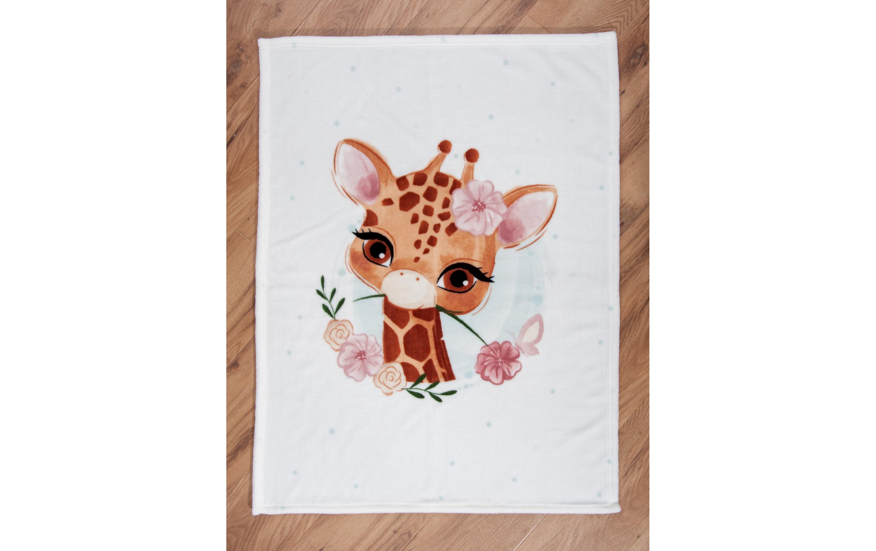 Kuscheldecke Giraffe 75 x 100 cmMicrofaser-Flauschdecke für Babys