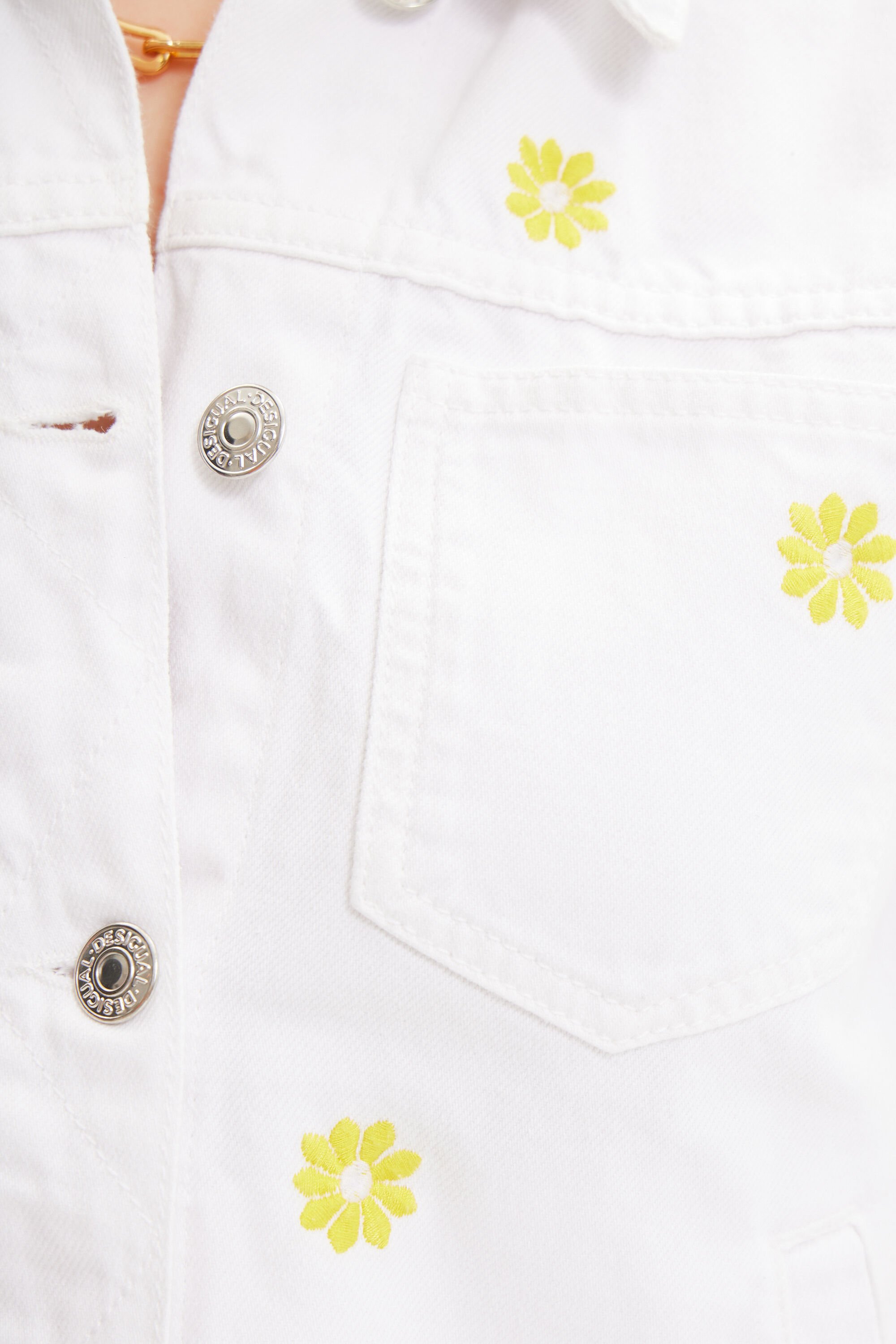 Veste jean marguerites