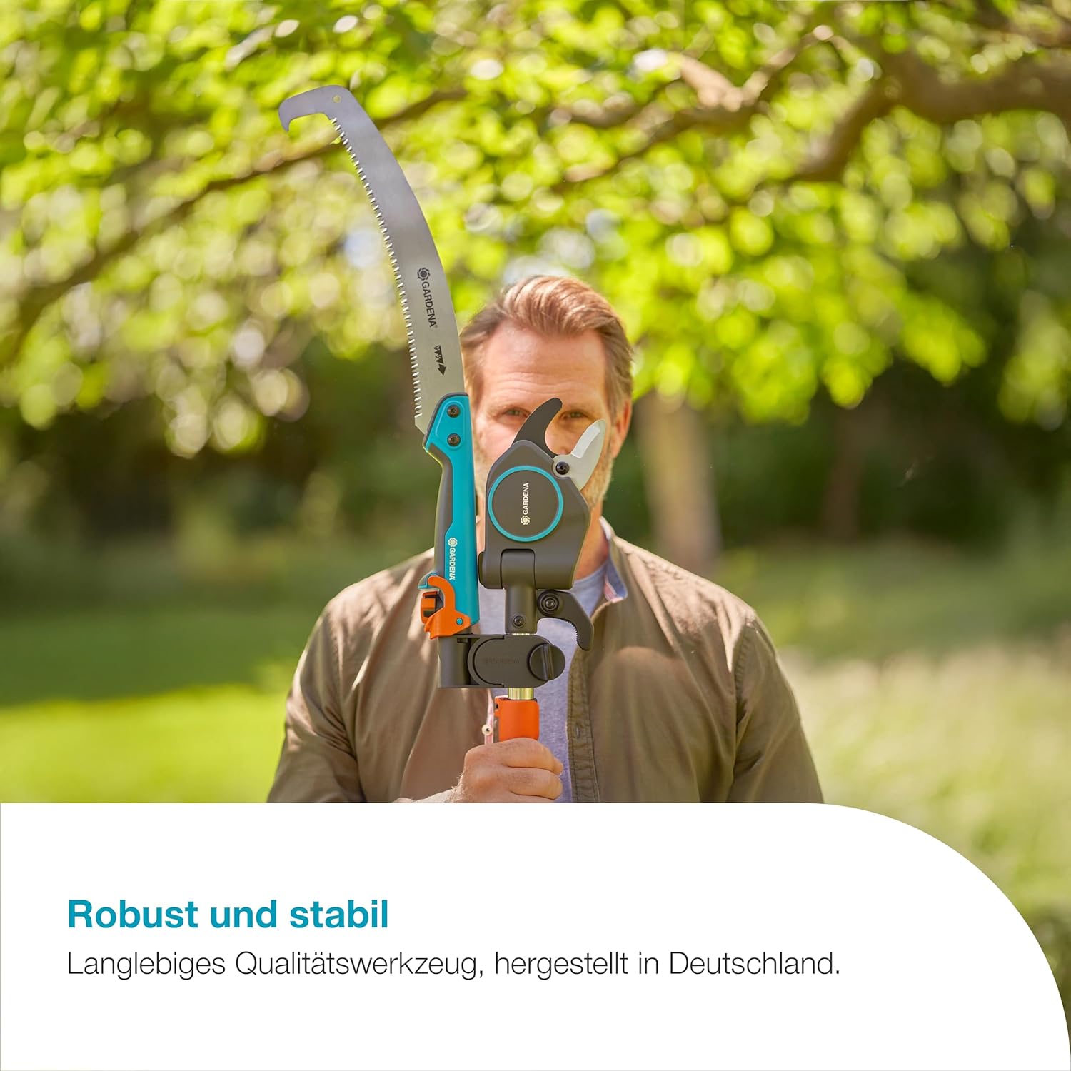 Gardena StarCut Pro L Set, Baum- und Strauchschneider, mit Säge & Adapter, Teleskopierbar, Bypass-Schnitt, 175–400 cm Reichweite, Qualitätsstahl-Klingen, für Äste bis 32 mm (12082-20)