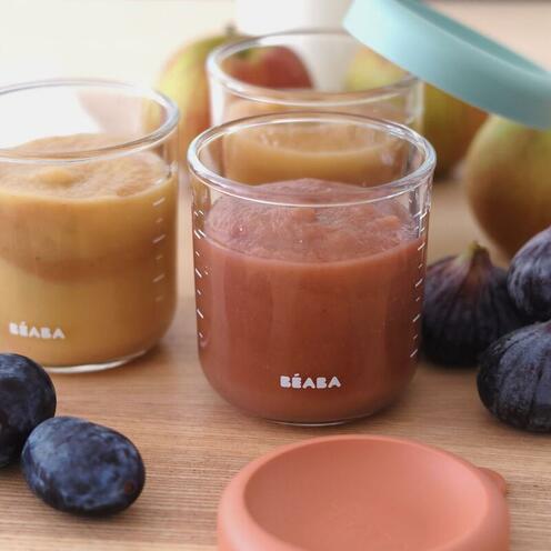 Coffret 2 Portions verre Honey/Bleu - BEABA