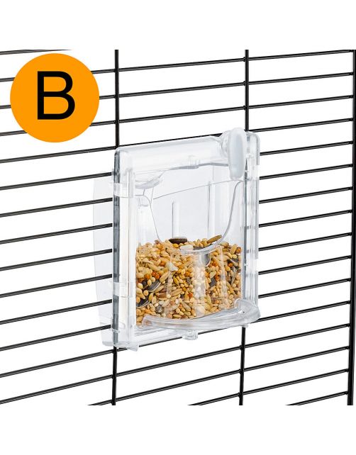 Ferplast Voerbakje Brava 2 - Vogel - Voerbak- Drinkbak - 11x8.5x13 cm
