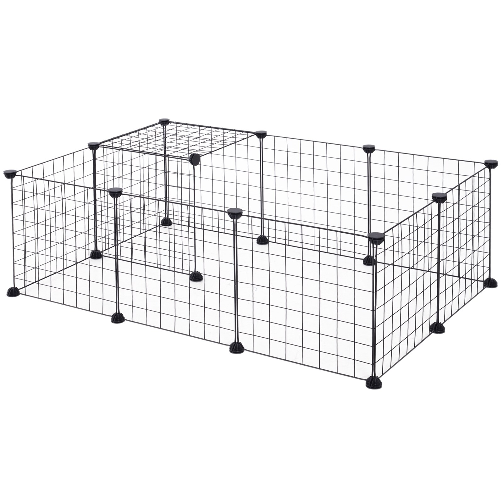 PawHut Freigehege mit Metallgitter schwarz 106 x 73 x 36 cm (LxBxH)