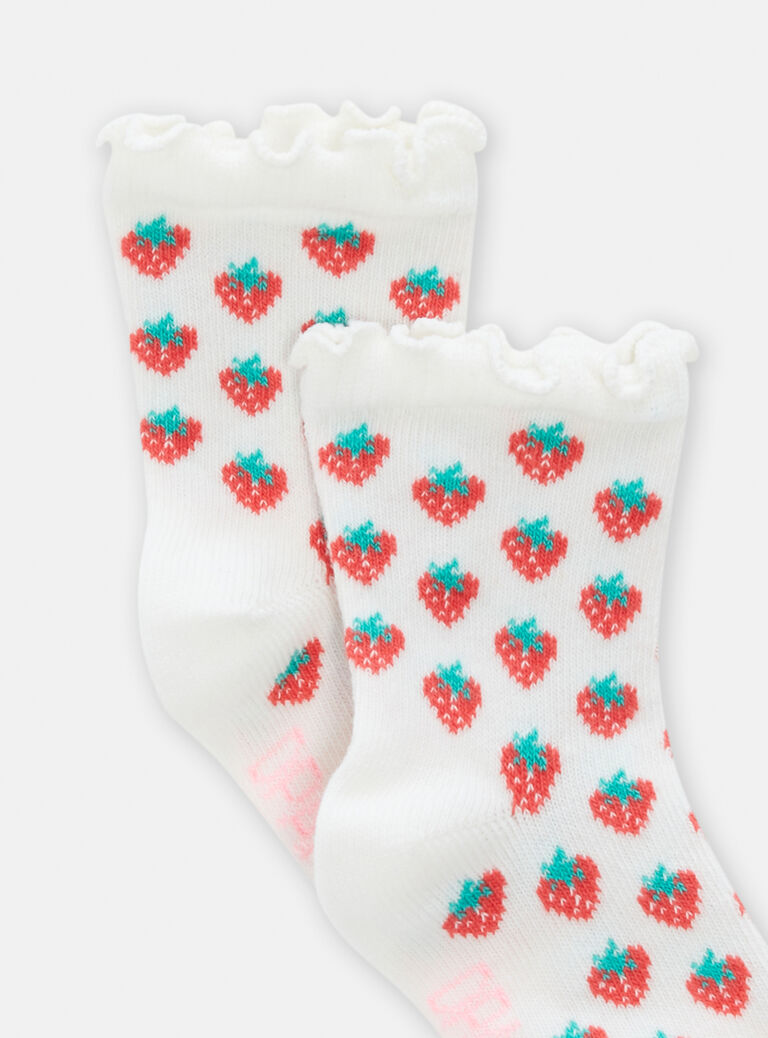 Chaussettes imprimé fraises pour bébé fille