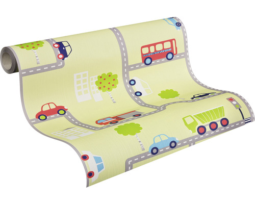 Behang 93632-2 Jongens & Meisjes 2018 Straatpatroon Groen-Meerkleurig