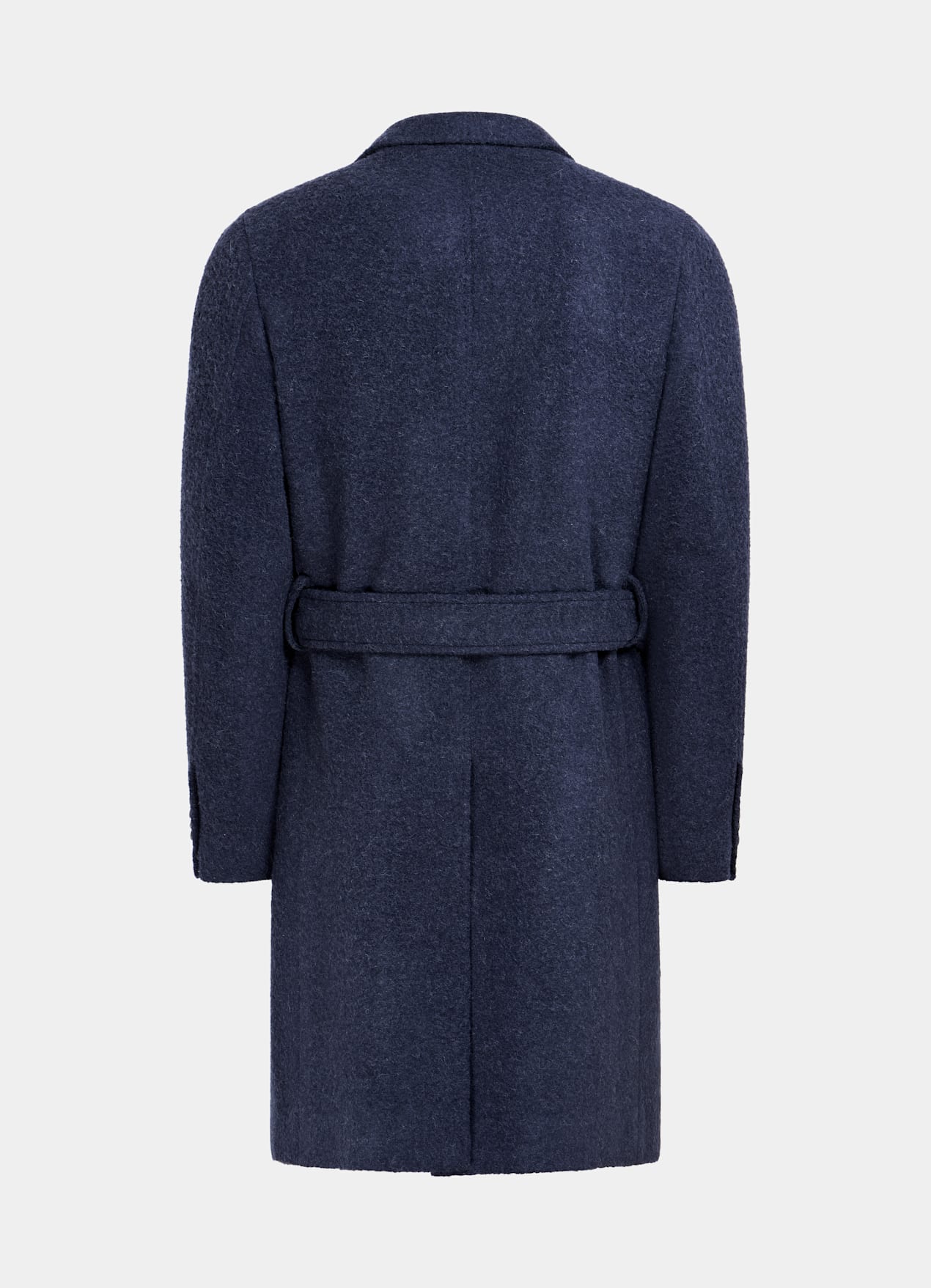 Manteau ceinturé bleu moyen