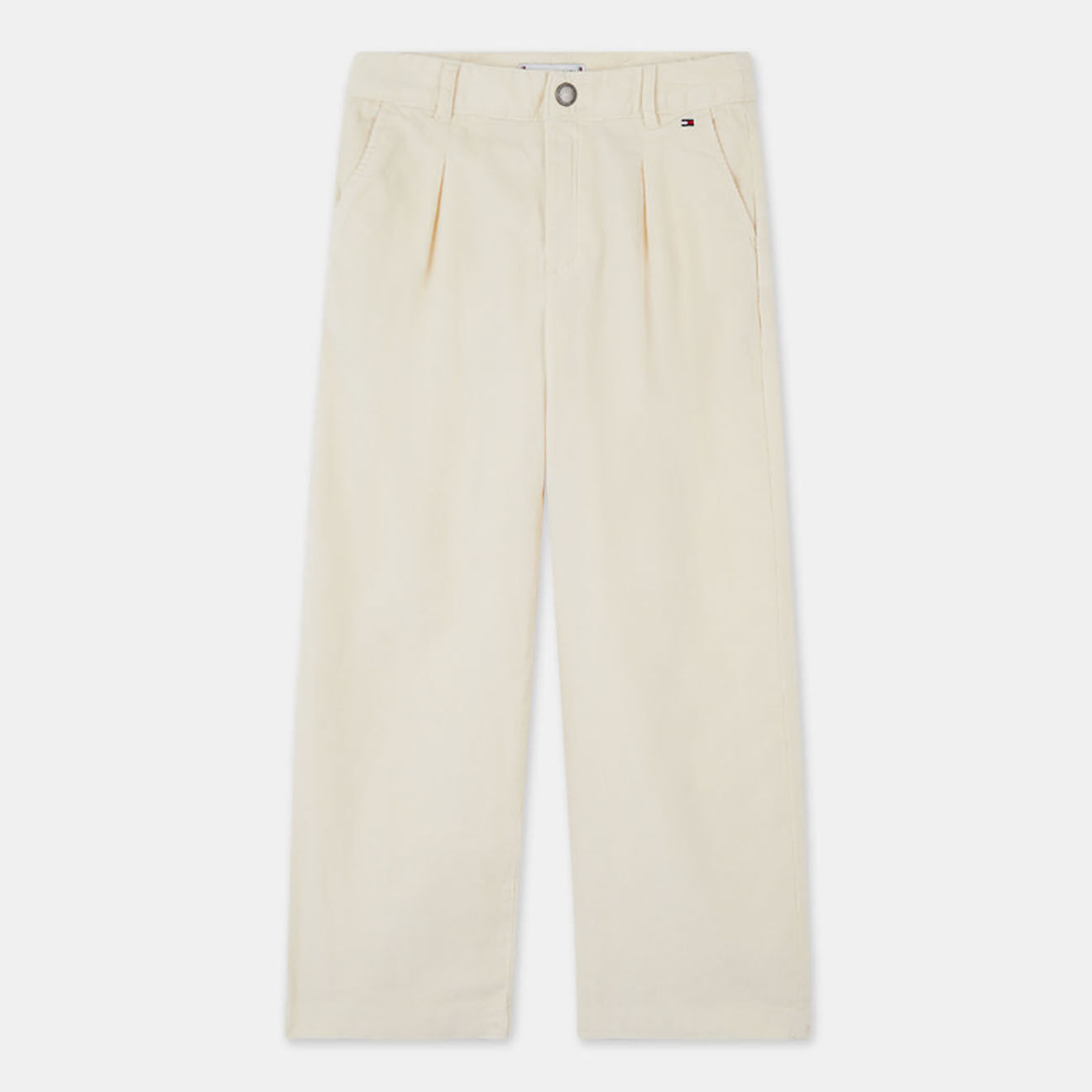 Tommy Hilfiger Pantalon large en Velours à pince écru