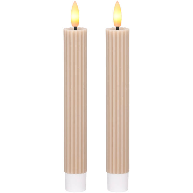 Blokker LED Dinerkaars Ribbel - 2,2x15,5 cm - Beige