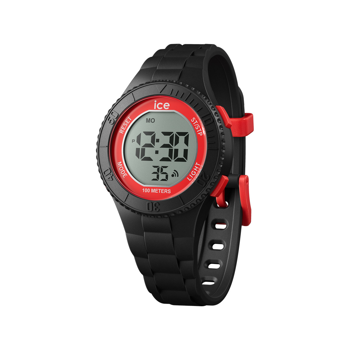 Montre ICE WATCH homme digital plastique noir bracelet caoutchouc noir