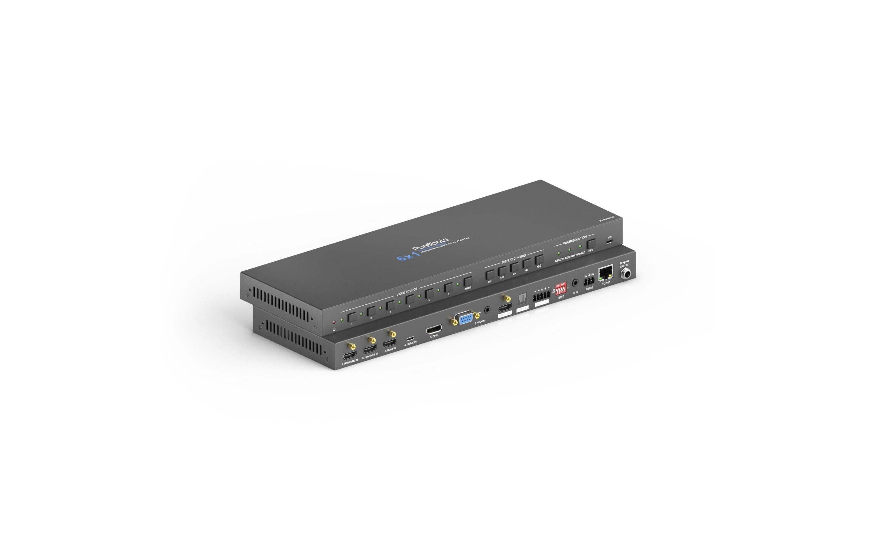 Presentation Switcher PT-PSW-61E Multiformat<br>6x1 4K 18Gpbs Multiformat Presentation Switcher mit Scaler