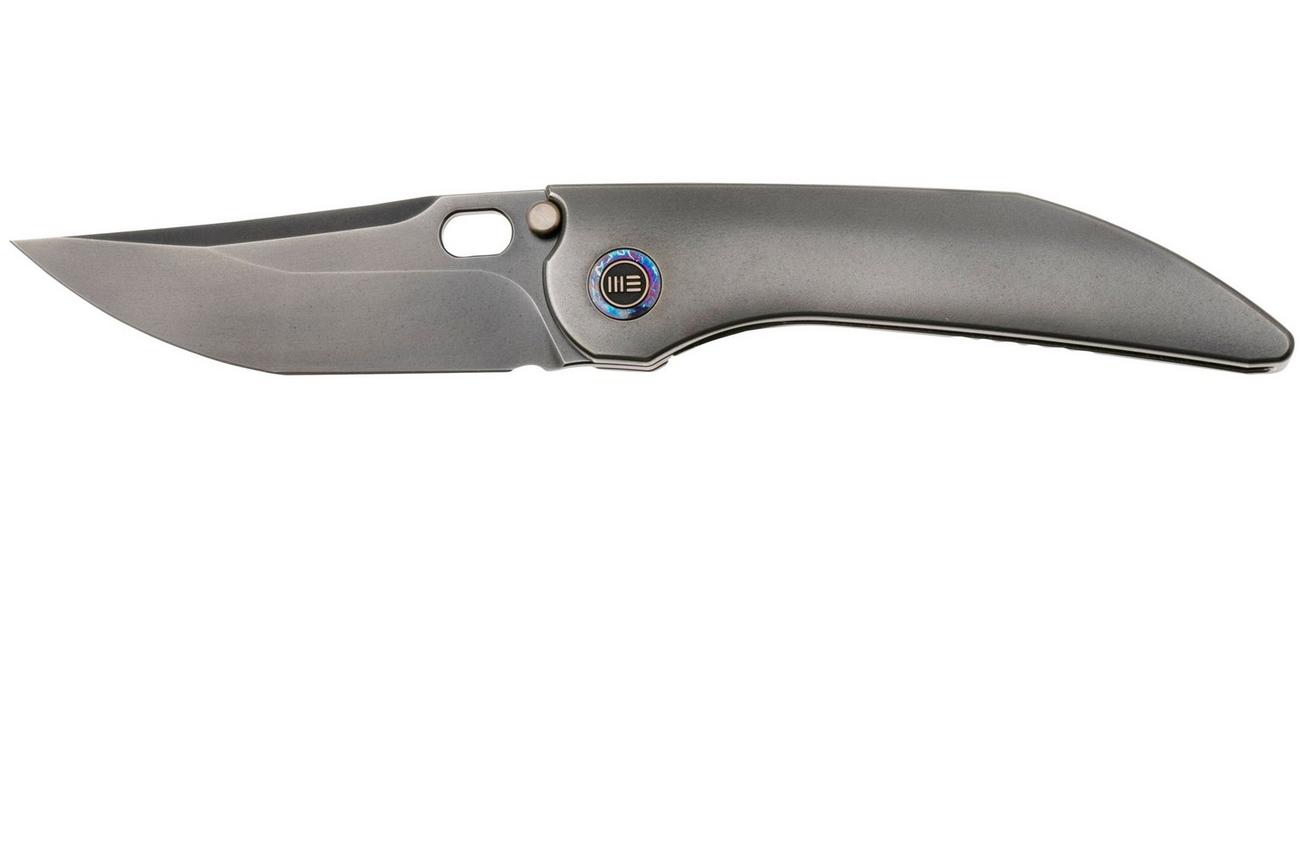 WE Knife Attor WE23037B-1 Polished Gray CPM 20CV, Gray Titanium zakmes, Dalibor Bergam design