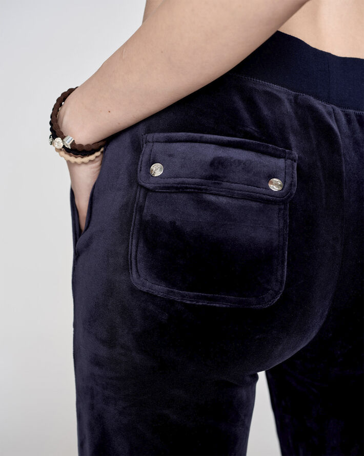 Juicy Couture Del Ray Classic Velour Pant Pocket Design Night sky