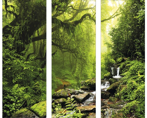 Glasschilderij Sprookjesbos set van 3 3x 30x80 cm GLA1120